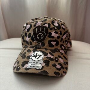 Brewers 47 Women's Pink and Brown Leopard Cap